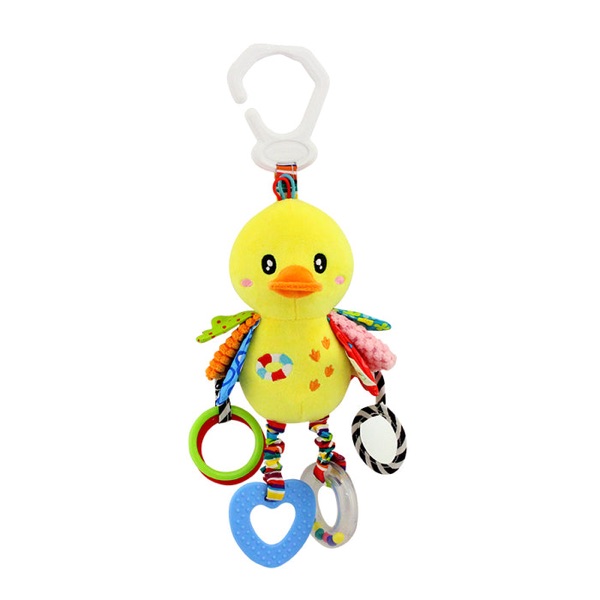 Żółtulek – zawieszka edukacyjna z grzechotką i gryzakiem