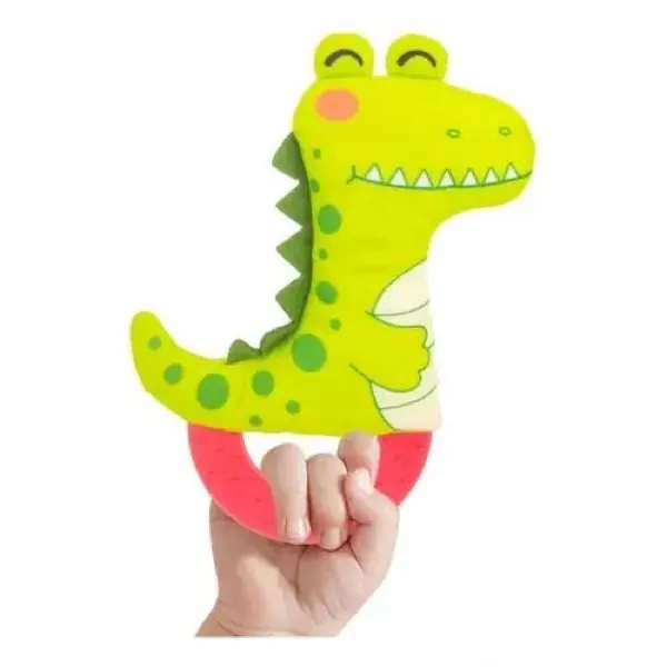Gryzak sensoryczny Dinozaur dla niemowląt – miękki, 0+